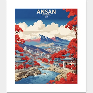 Ansan South Korea Travel Tourism Retro Vintage Posters and Art